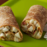 Apple wraps pictured on a green plate