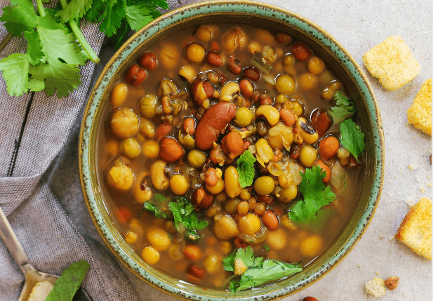 A bowl of Mediterranean garbanzo bean soap