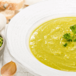 A white bowl of Split Pea Soup