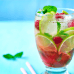 Raspberry Lime Fizz in a glass