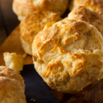 Round sweet potato biscuits.