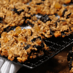 Banana oatmeal cookies with raisins.