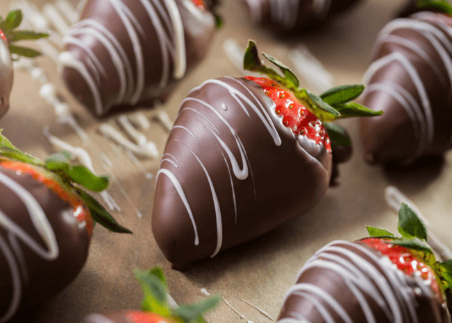 Chocolate covered strawberries.