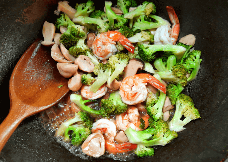 Roasted citrus broccoli shrimp