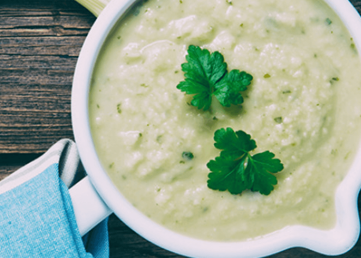 Potato Soup in a bowl.