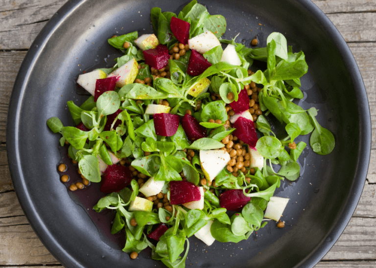 beans, beets, apple salad