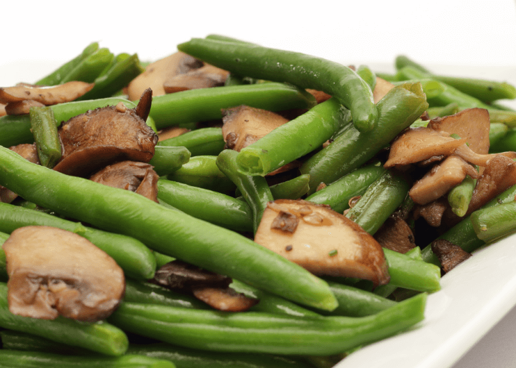 green bean and mushrooms saute