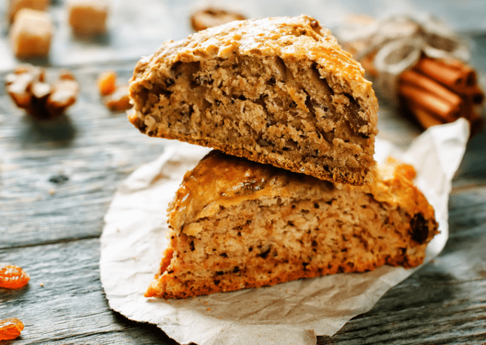 pumpkin scones with cinnamon sticks