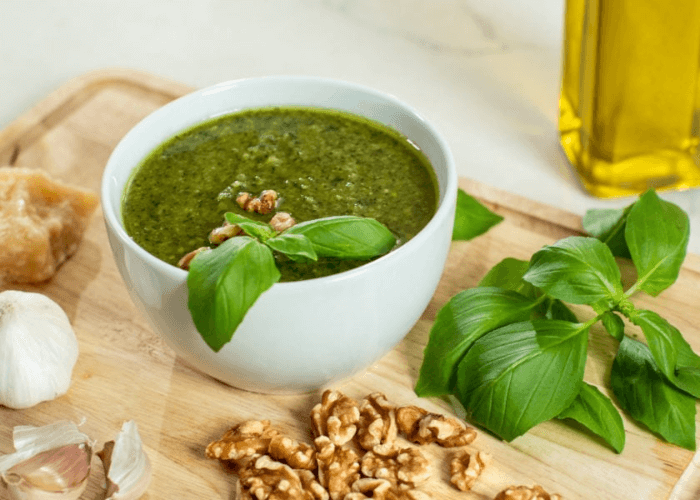 bowl of walnut pesto