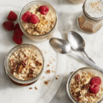 Cinnamon roll oats with raspberries