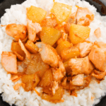 pineapple chicken with white rice