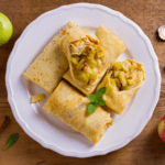 Tortillas with diced apples and cinnamon