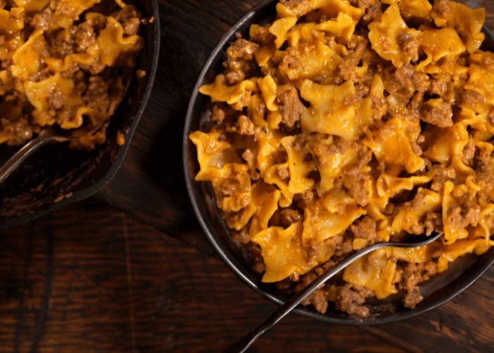 Skillet lasagna noodles with ground beef