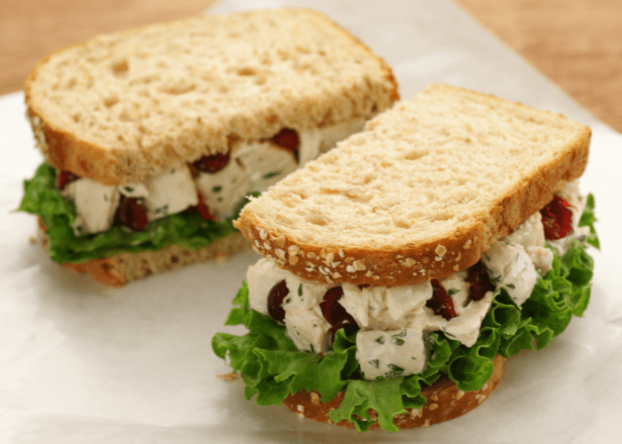 Chicken Salad sandwich with raisins