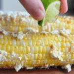Corn on the cob with butter and lime