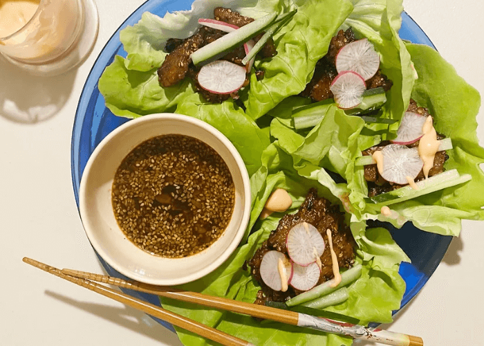 Asian BBQ Tempeh Lettuce Wraps