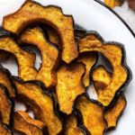 Diced Smoky Maple Roasted Acorn Squash on a white plate