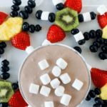 hot cocoa dip with fruit