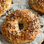 Greek Yogurt Bagels on a baking sheet